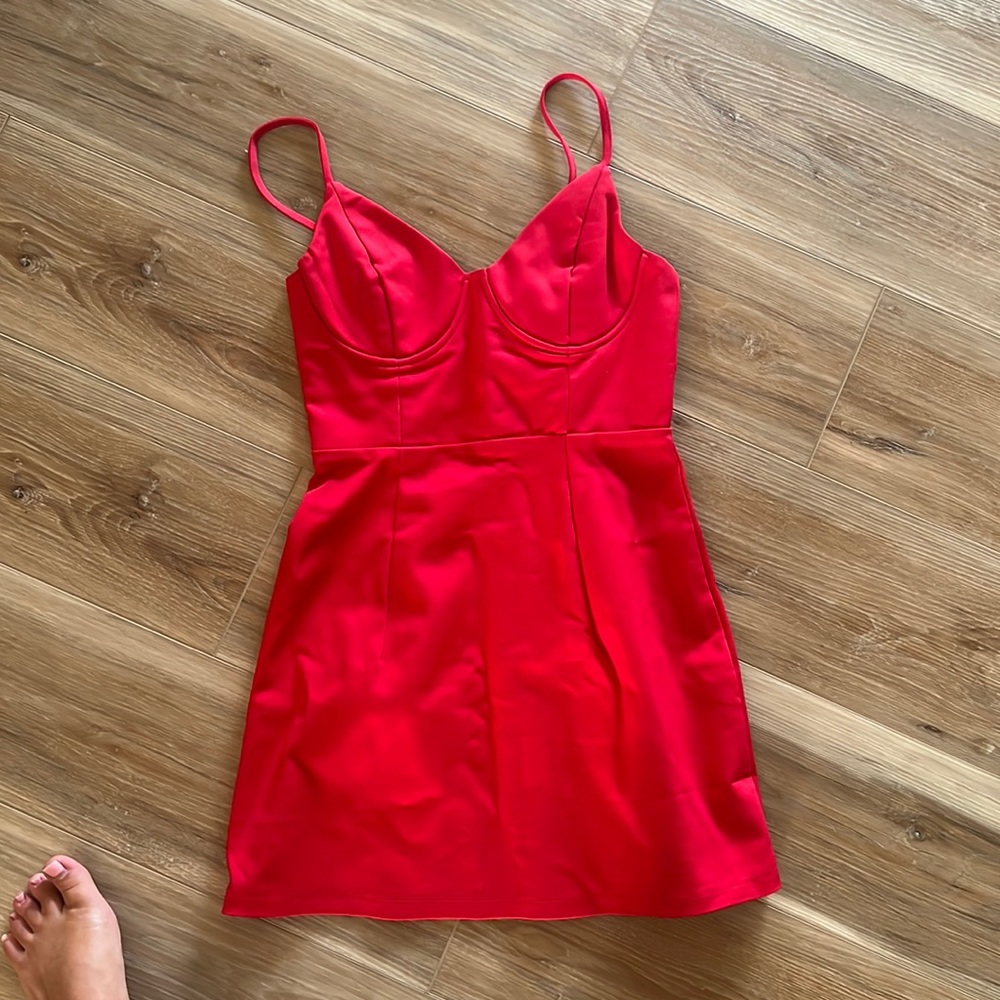 NOVELLA MINI DRESS RED - Picture 2 of 7